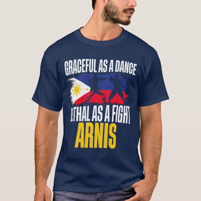 Camiseta Escrima Arnis Artes Marciais Graciosas Como Uma Ga (Frente)