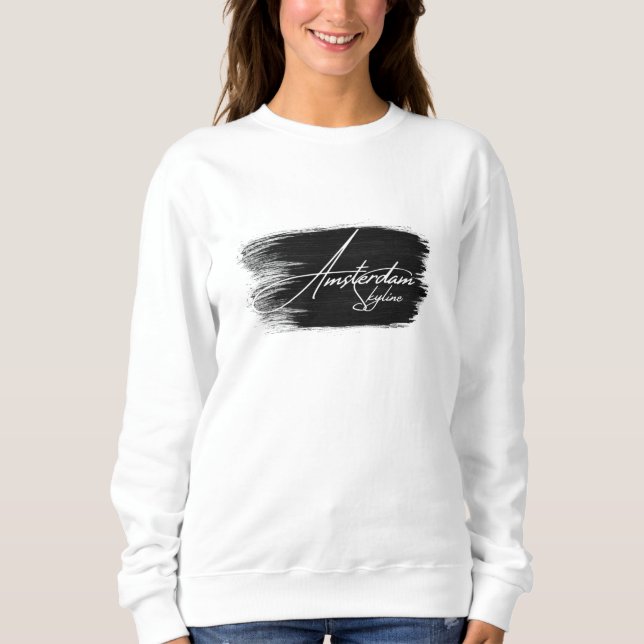 Camiseta Escrita da Silhueta de Amsterdã (Frente)
