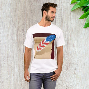 Camiseta Escrita Patriótica Pena em Papel Antigo