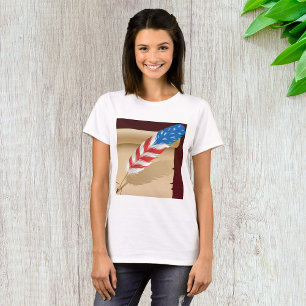 Camiseta Escrita Patriótica Pena em Papel Antigo