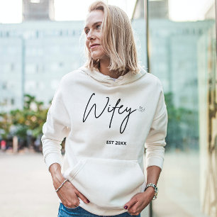 Camiseta Escrito personalizado com Wifey no mínimo simples 