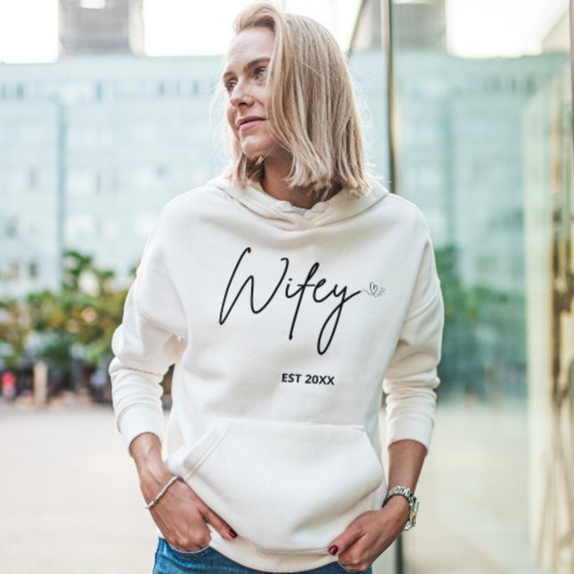 Camiseta Escrito personalizado com Wifey no mínimo simples  (Criador carregado)