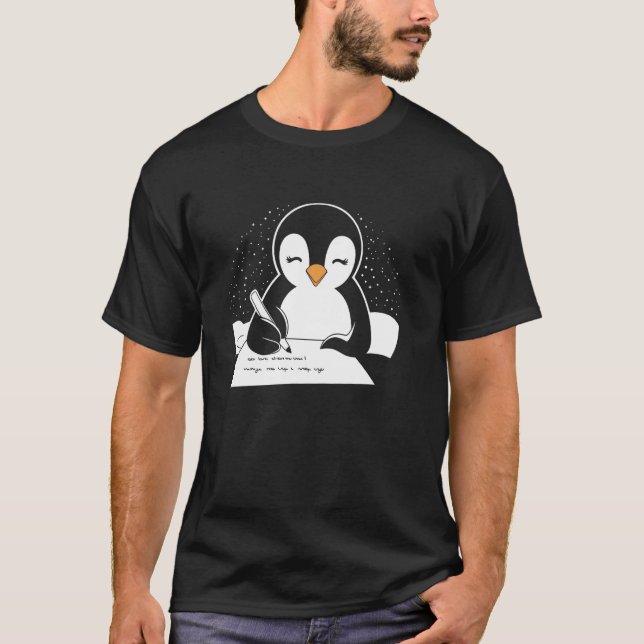 Camiseta Escritor Autor Em História De Amor Pinguim (Frente)