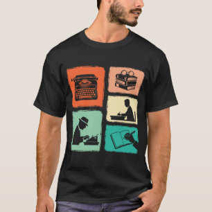 Camiseta Escritor Colagem Vintage Escritor Autor Jornalista