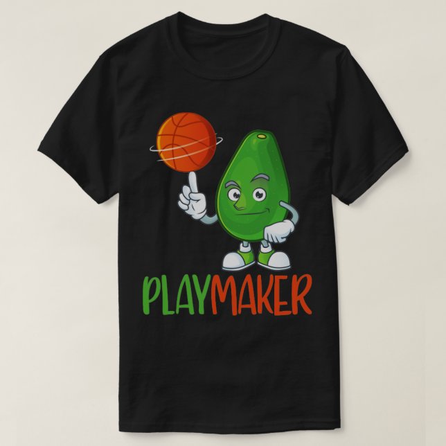 Camiseta Escritor de basquetebol Cute Avocado Engraçado (Frente do Design)