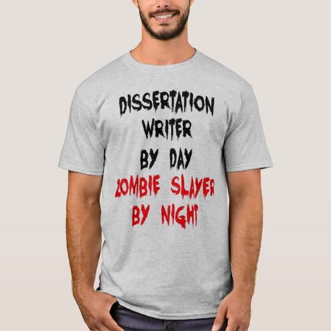 Camiseta Escritor de Dissertação da Zombie Slayer (Frente)