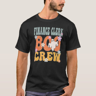Camiseta Escritor De Finanças Boo Crew Ghost Groovy Hallowe