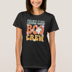 Camiseta Escritor De Finanças Boo Crew Ghost Groovy Hallowe