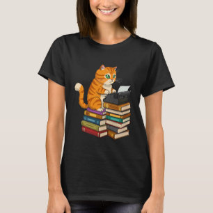 Camiseta Escritor de Gato Engraçado Autor Publicado Bibliot