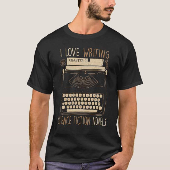 Camiseta Escritor I Love Science Fiction Novels Typ (Frente)