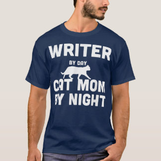 Camiseta Escritor Por Dia Cat Mãe Por Noite 3354