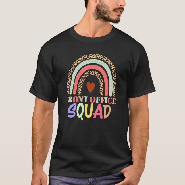 Camiseta Escritório Da Frente Esquadrão Leopard Arco-Íris D (Frente)