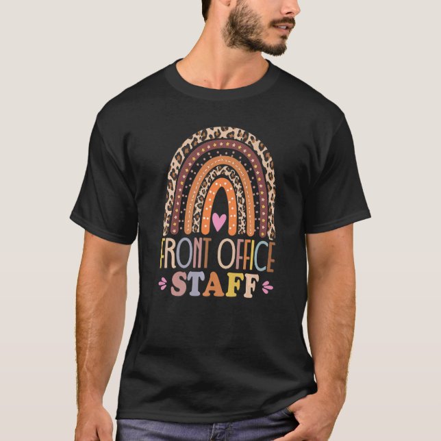 Camiseta Escritório Da Frente Funcionarios Leopard Arco-Íri (Frente)