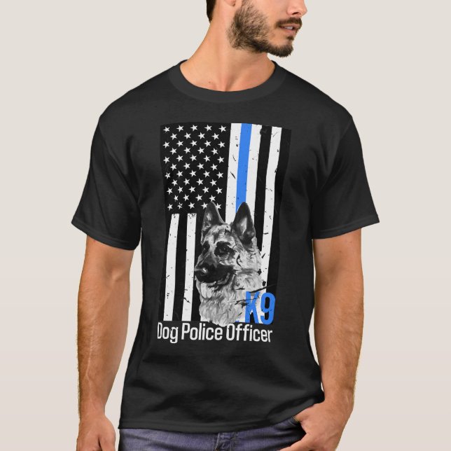 Camiseta Escritório da Polícia de Cachorro do German shephe (Frente)