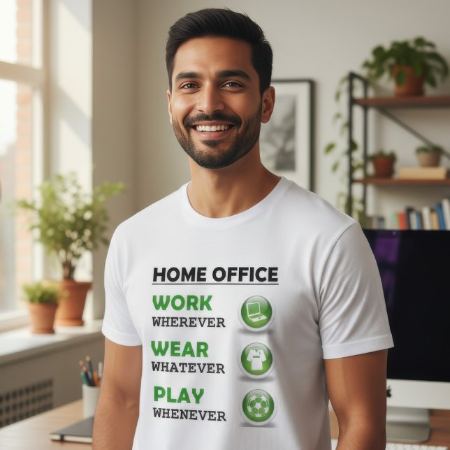 Camiseta Escritório Engraçado em Casa (Criador carregado)