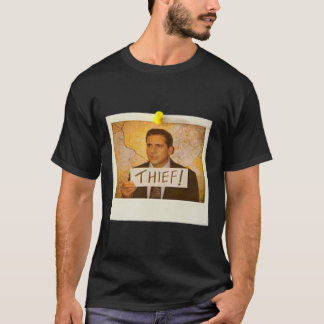 Camiseta Escritório - Michael Scott Funny Thief Photo - Gra