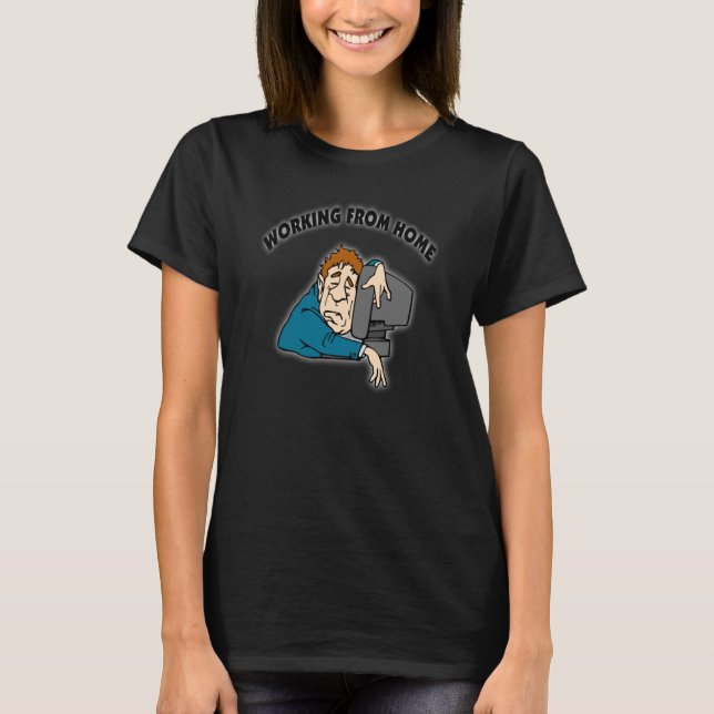 Camiseta Escritório Sarcástico Humor Cansado Trabalhando De (Frente)