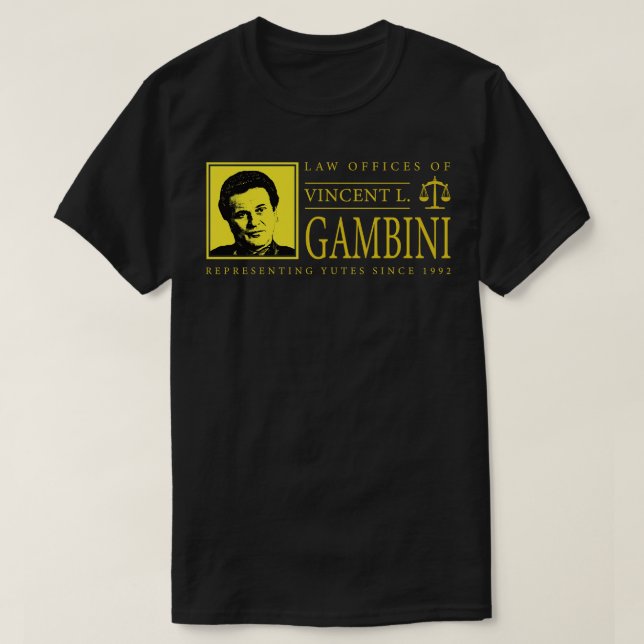 Camiseta Escritórios de Direito de Vincent Gambini (Frente do Design)