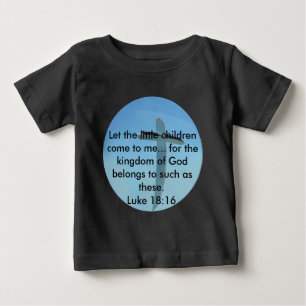 Camiseta Escritura Cristã Orgânica Mateus 19:14