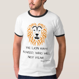 Camiseta Escritura de Bíblia Amos 3:8 KJV Verse Men's Ringe