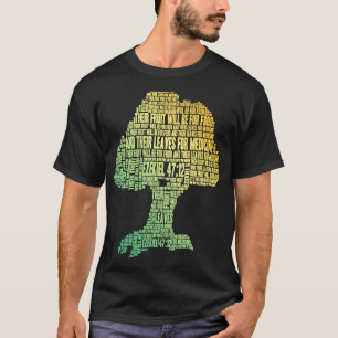 Camiseta Escritura de Bíblia da Árvore de Nuvem do Word Eze
