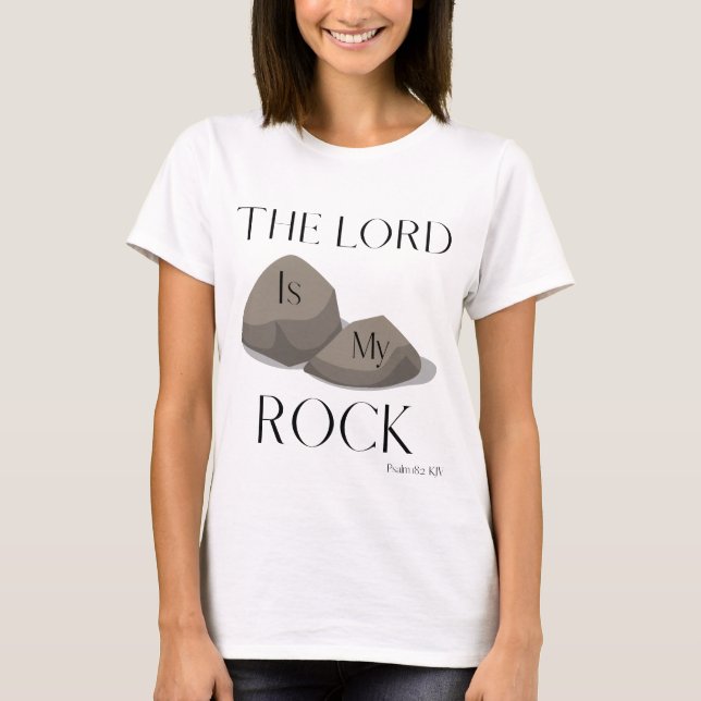 Camiseta Escritura de Bíblia Psalm 18:2 Citação de KJV Mulh (Frente)