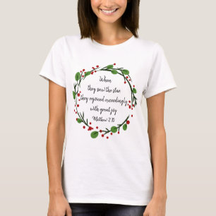 Camiseta Escritura Inspirativa de Natal Cristão