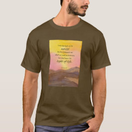 Camiseta Escritura Religiosa John 8:12 Desert Sunset