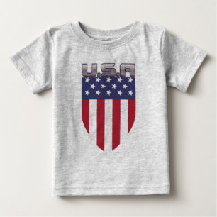 Camiseta Escudo da Bandeira Americana Patriótica dos EUA