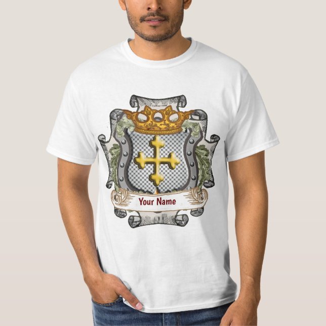 Camiseta Escudo da Coroa Real Sobrenome (Frente)