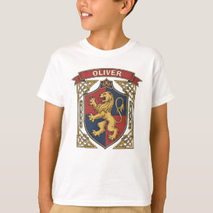 Camiseta Escudo de Armas do Leão Rampante Real com Entrelaç