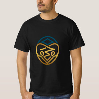 Camiseta Escudo de Coração Místico - Arte de Linha de Monog