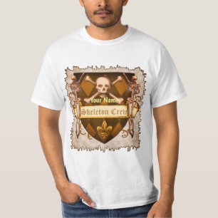 Camiseta Escudo de Equipe Esqueleto