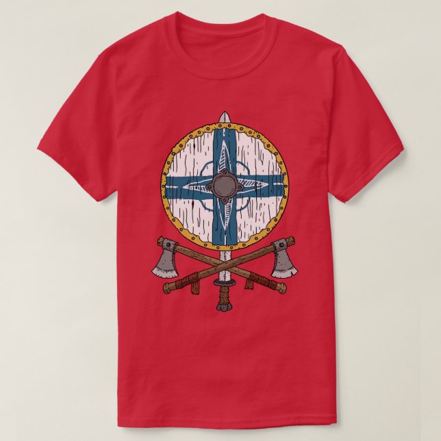 Camiseta Escudo de Viking Finlândia emblema da NATO (Frente do Design)