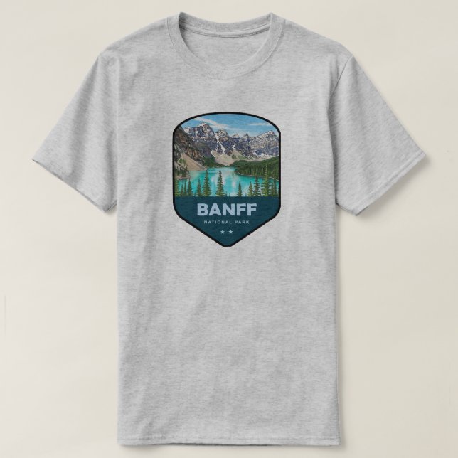 Camiseta Escudo do Parque Nacional Banff (Frente do Design)