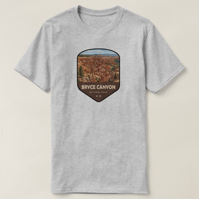 Camiseta Escudo do Parque Nacional Bryce Canyon (Frente do Design)