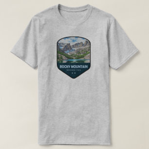 Camiseta Escudo do Parque Nacional Montanhas Rochosas