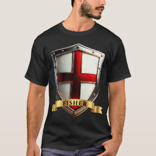 Camiseta Escudo do Sobrenome Fisher Inglaterra Família