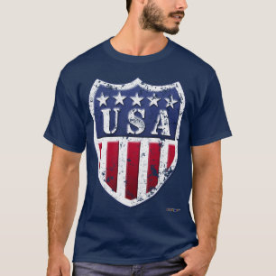 Camiseta Escudo dos EUA - desgastado escuro