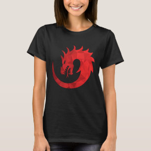 Camiseta Escudo Dragão Serpente Carmesim - Circular Místico