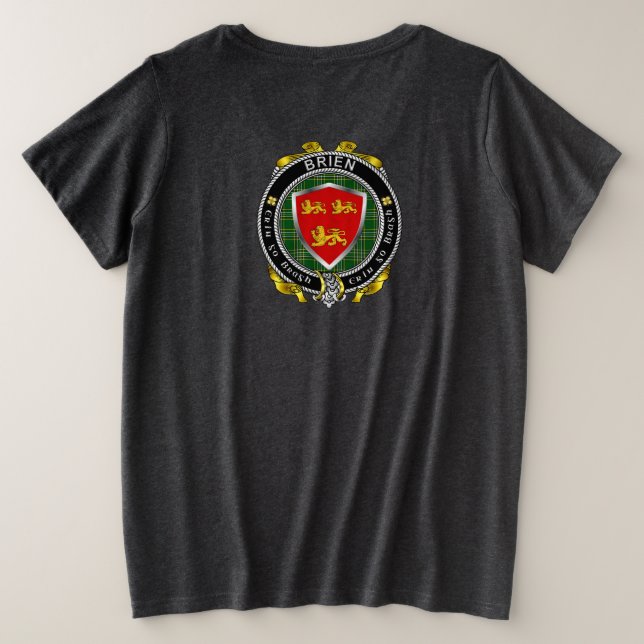 Camiseta Escudo irlandês Brien/Bryan - Camisa-T mais femini (Verso do Design)