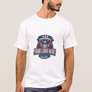 Camiseta Escudo Minimalista Personalizável "Seu Logotipo Aq