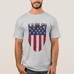 Camiseta Escudo Patriótico da Bandeira Americana dos EUA