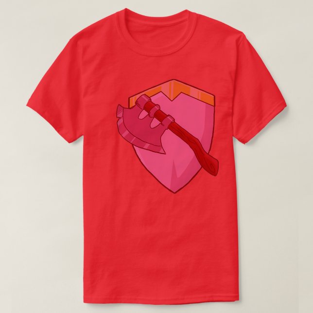 Camiseta Escudo Vermelho e TSirt Clássico Ax (Frente do Design)