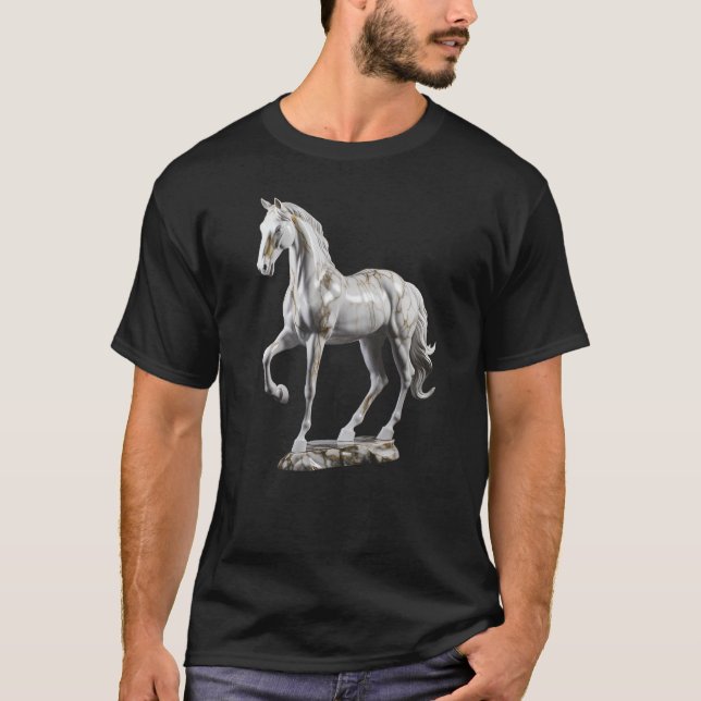 Camiseta Escultura de estátua de cavalos (Frente)
