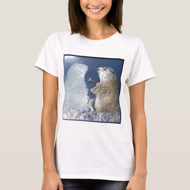 Camiseta Escultura de gelo do dia de Groundhog (Frente)