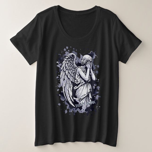 Camiseta Escultura de um Anjo Vestígio - com Placas 1 (Frente do Design)