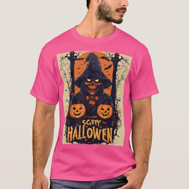 Camiseta Escura Básica de Hallloween (Frente)