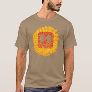 Camiseta escura básica de paz