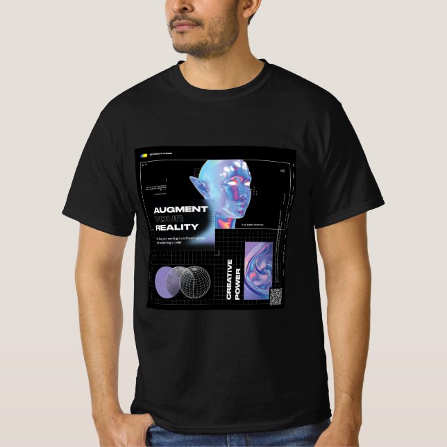 Camiseta Escura Básica de Realidade Aumentada (Frente)